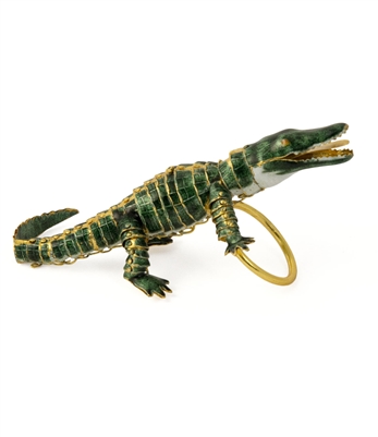 Cloisonne Articulate Aligator Napkin Ring