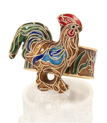 Cloisonne Rooster Napkin Ring