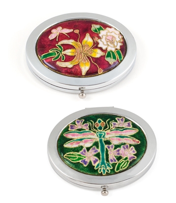 Cloisonne Oval Compact Mirror