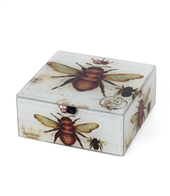 Vintage Bee and Crown Square Box