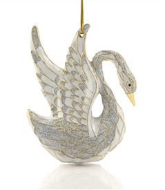 Cloisonne Swan Ornament