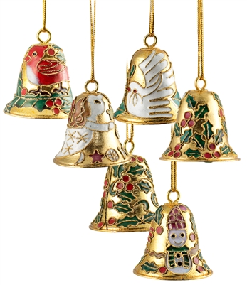 Cloisonne Small Gold Bell Ornament