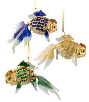 Cloisonne Articulate Fantail Goldfish Ornament