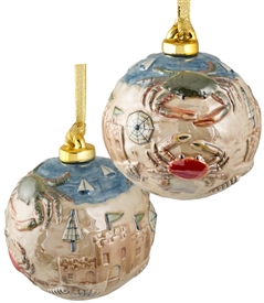Crab Porcelain Ball Ornament