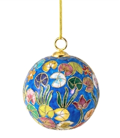Cloisonne Waterliles Ball Ornament