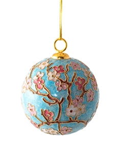 Cloisonne Cherry Blossom Ball Ornament
