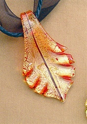 Glass Leaf Necklace With Cord