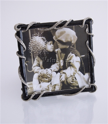 Crystal Rope Picture Frame with Black Enamel