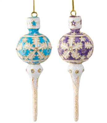Cloisonne Icicle Ornament with Glitter
