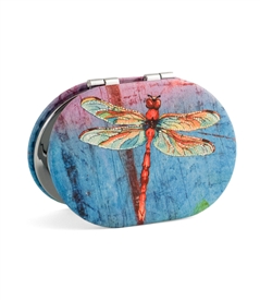 Dragonfly Oval Travel Mirror