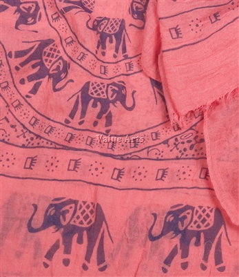 Elephant Print Scarf in Hot Pink