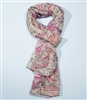 World Map Printed Scarf in Pink