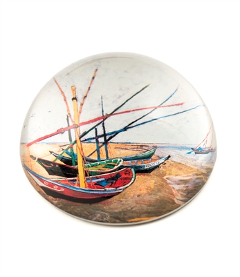 Van Gogh's Fishing Boats On The Beach at Saintes-Maries Paper Weight