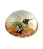 Crystal Glass Dome Humming Bird Paperweight