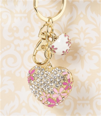 Cherry Blossom Heart Key Chain/Purse Jewelry