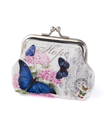 Blue Butterfly Coin Purse