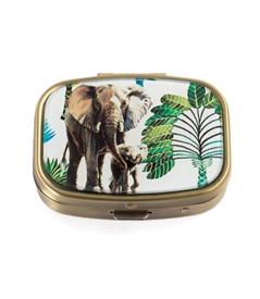 Tropical Elephant Vintage Pill Box