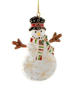 Cloisonne Snowman Ornament
