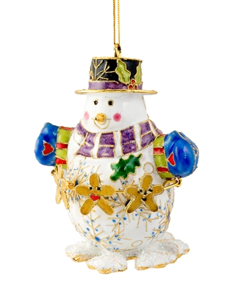 Snowman With Gingerbread Man Ornament