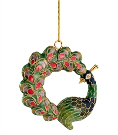 Cloisonne Peacock Ornament