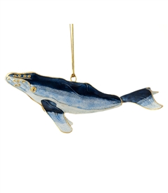 Cloisonne Whale Ornament