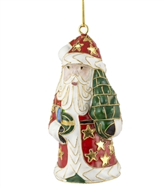 Cloisonne Santa  Ornament