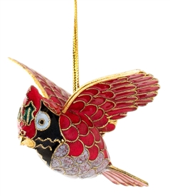 Cloisonne Cardinal Ornament