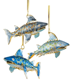 Cloisonne Articulate Shark Ornament