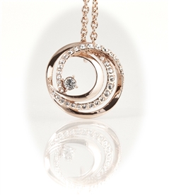 Rose Gold Plated Circle Pendant Necklace