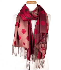 Polka Dot and Flower Reversible Wrap Scarf