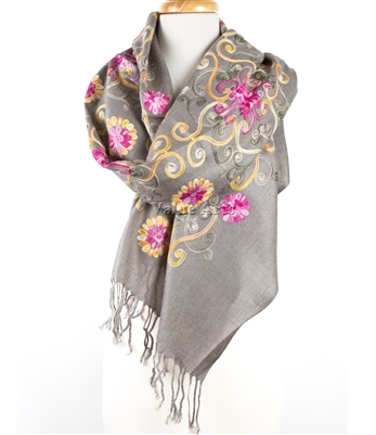 Pashmina Floral Embroidery Scarf