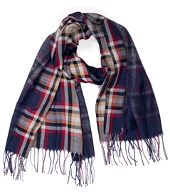 Plaid Scarf in Navy