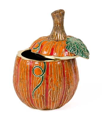 Cloisonne Tall Pumpkin Box