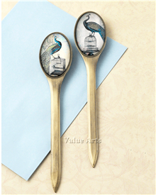 blue peacock letter opener