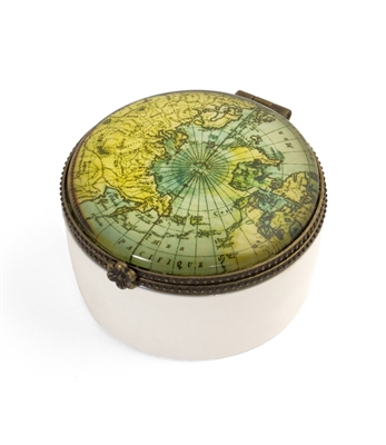 Vintage World Map Ceramic Keepsake Box