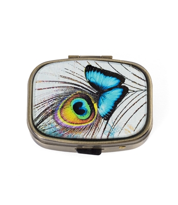 blue butterfly pill box