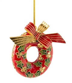 Cloisonne Welcome Wreath Ornament