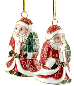 Cloisonne Santa Bell Ornement