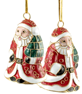 Cloisonne Santa Bell Ornement
