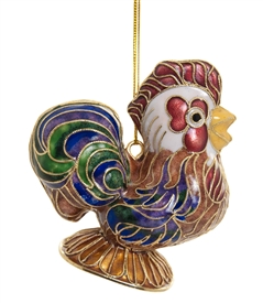 Cloisonne Rooster Ornament