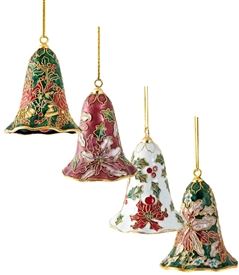 Cloisonne Christmas Lily Bell Ornament