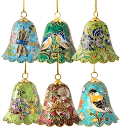 Cloisonne Assorted Colors Bell Ornament