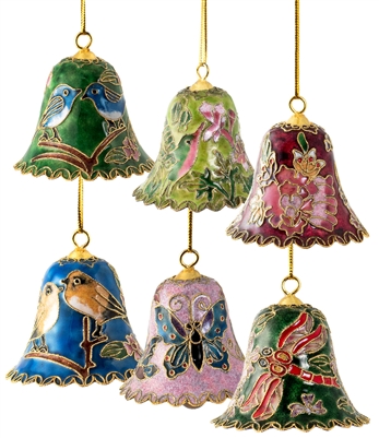 Cloisonne Assorted Colors Bell Ornament
