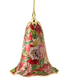 Cloisonne Floral Large Bell Ornament