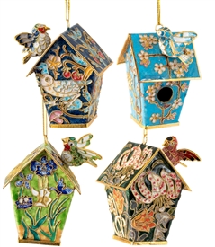 Cloisonne Bird House Ornament