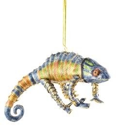 Cloisonne Articulate Chameleon Ornament