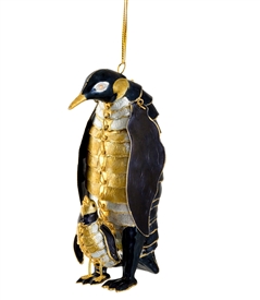 Cloisonne Articulate Family Penguin Ornament