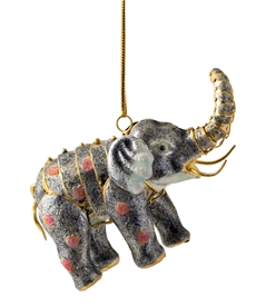 Cloisonne Articulate Elephant Ornament