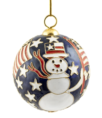 uncle sam snowman Ball Ornament