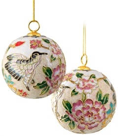 Cloisonne Floral Ball Ornament